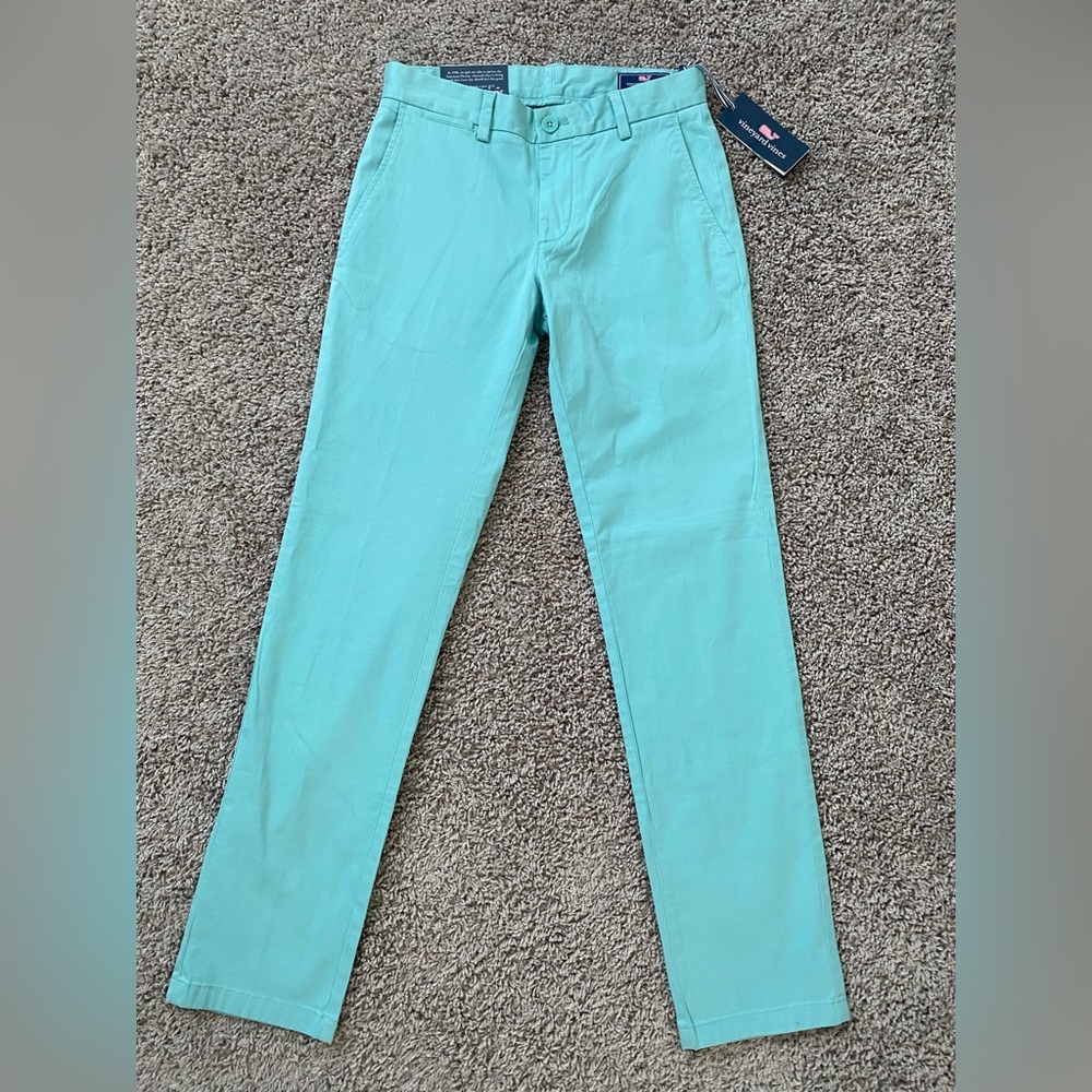 Vineyard Vines Slim Fit Pants Khakis Mens Size 28 X 32 Greenwich Green NWT